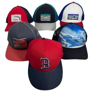 Lot Of 6 Caps: 1 Red Sox, 3 The North Face, 3 Patagonia Trucker Hats Caps
